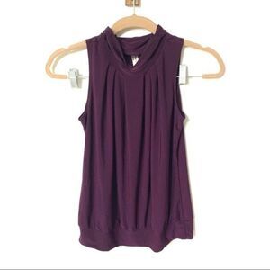 PERCEPTION CONCEPT blouse womens purple sleeveless mock neck size small